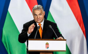 FILE PHOTO: Hungarian Prime Minister Viktor Orban during a press conference with Serbian President Vucic in Budapest